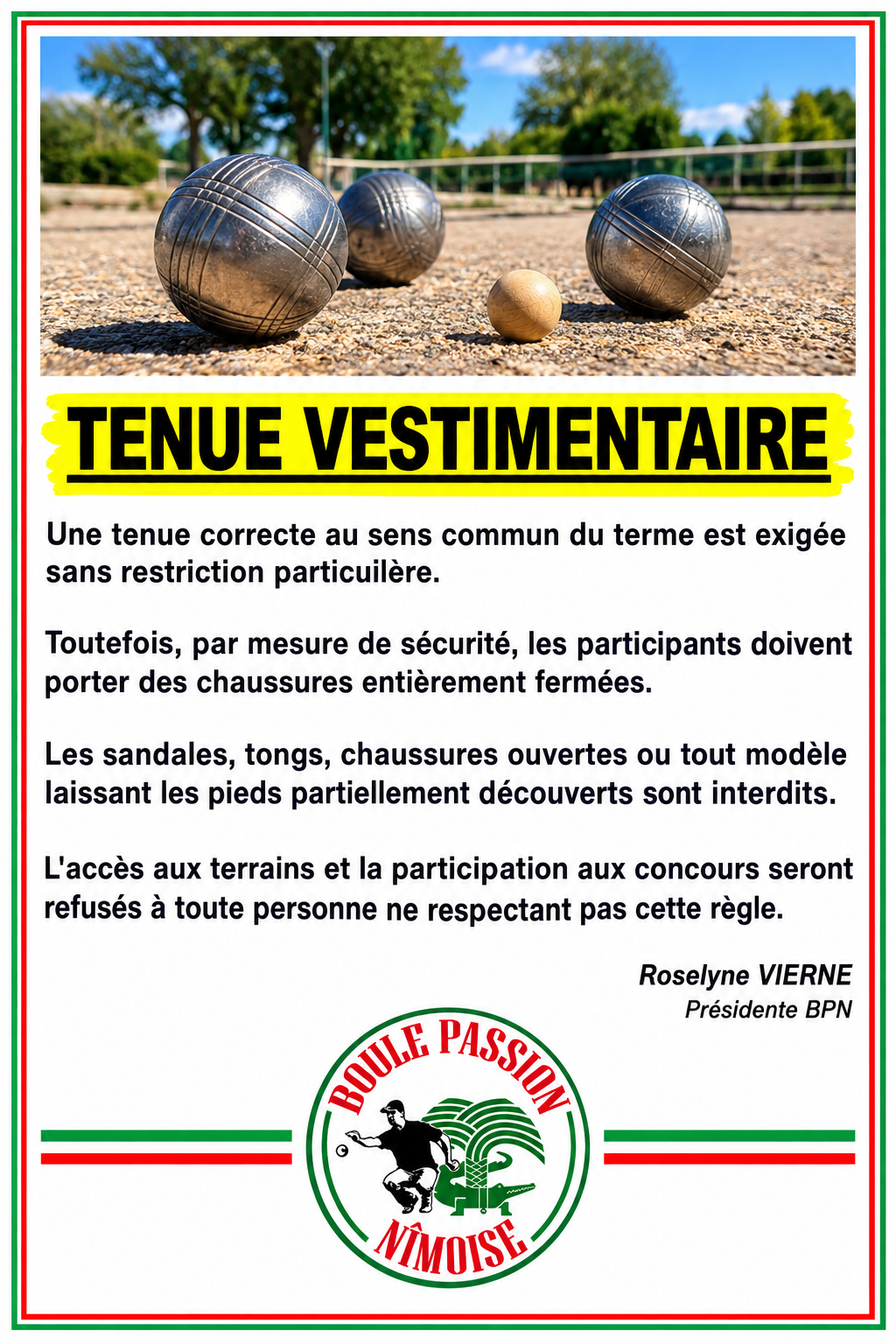 RAPPEL TENUE VESTIMENTAIRE AU CLUB
