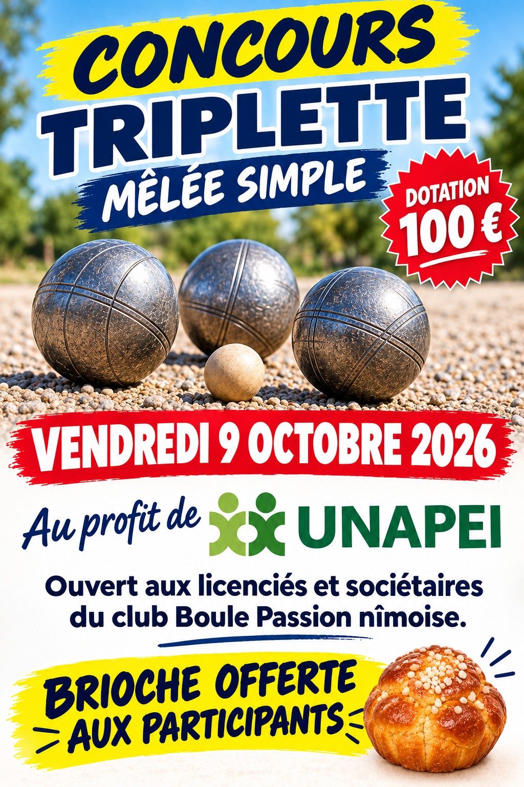 CONCOURS TRIPLETTE  - VENDREDI 09 OCTOBRE 2026